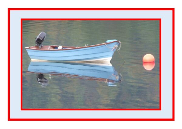 Blue Rowing Boat Photo Greetings Card