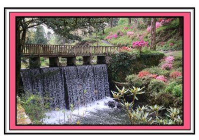 Bridge & Waterfall, Bodnant Gardens Photo Greetings Card